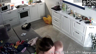 German mother walks around her room naked