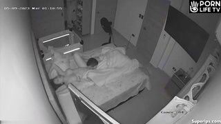 Bad young parents fuck in their bed wildly