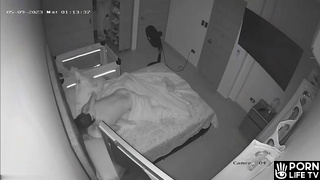 Bad young parents fuck in their bed wildly