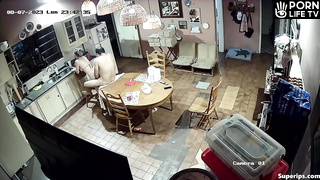 Mature European couple fucks in the kitchen