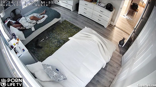 American woman masturbates in her daughter’s room