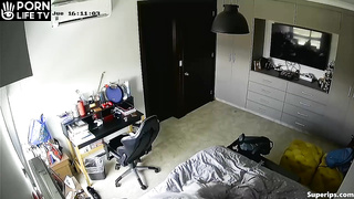 Young French couple fucks in their room