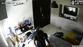 Young French couple fucks in their room