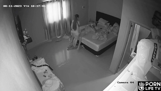 Naughty Brazilian couple fucks in their bedroom