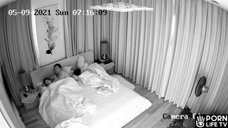 Korean parents fuck in their big bed