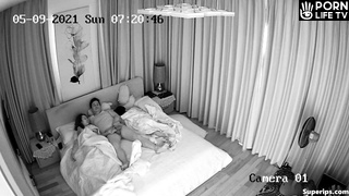 Korean parents fuck in their big bed