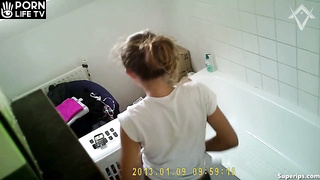 French teenager masturbates in the bathroom