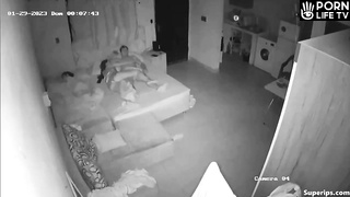 Poor skinny parents fuck in their bed