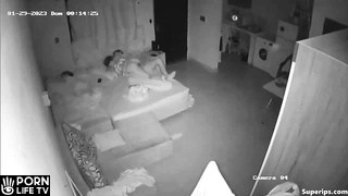 Poor skinny parents fuck in their bed