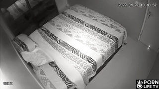 Couple of European lovers fuck in their bed