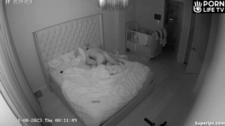 Hot Slavic couple fucks wildly on their bed