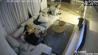 Mature French couple fucks on the couch