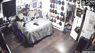 Canadian interracial couple fucks in their bed