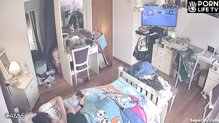 Young American couple fucks in their bedroom