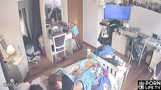 Young American couple fucks in their bedroom