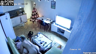 Mature Slavic couple fucks on the sofa