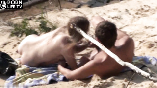 Beach Porn -Skinny tanned nudist couple