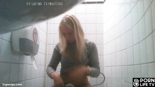 College girls use toilet