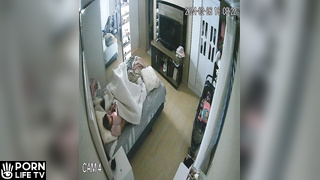 Big tits blonde wife masturbates while being filmed voyeur IP cam