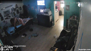 French Man Fucks In His Tattoo Studio