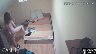 German Busty Girl Gets Dressed In Her Room