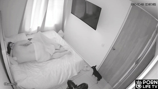 Real Romanian newly married couple having sex in the living room spy cam