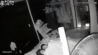 Amazing amateur Greek couple fuck in their bedroom spy cam record