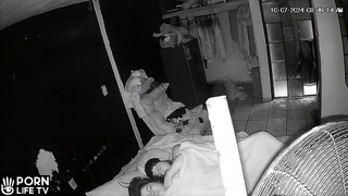 Amazing amateur Greek couple fuck in their bedroom spy cam record