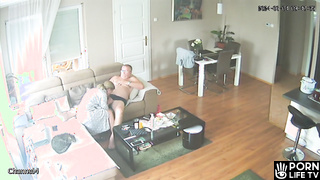 Busty Swedish blonde step-mom wets the bed while fucking spy cam