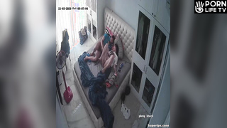 Asian college couple fucks in their bed