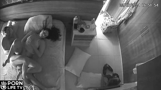 Cheating Estonian brunette woman gets fucked by her husband hidden IP cam