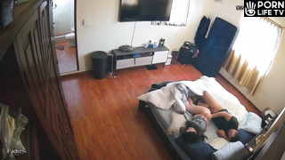 Amazing new couple having sex in the bedroom recording