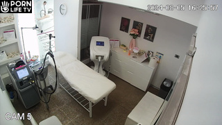 Laser hair removal for Russian blonde fancy woman with hairy armpits