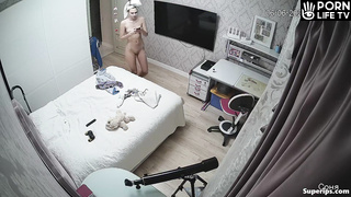 Russian teenage girl naked in her room