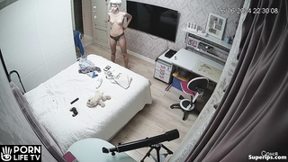 Russian teenage girl naked in her room