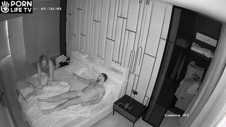 Amazing Norwegian newly married couple fuck brutally in their bed hidden cam