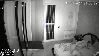 My girlfriend's amazing parents having sex wildly in their bed hidden IP cam