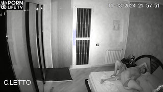 My girlfriend's amazing parents having sex wildly in their bed hidden IP cam