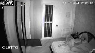 My girlfriend's amazing parents having sex wildly in their bed hidden IP cam