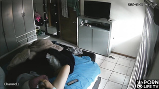 Amazing mature couple fuck on the couch hidden IP cam