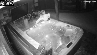 American nudist couple enjoys their Jacuzzi