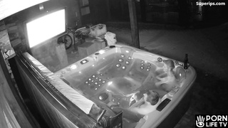 American nudist couple enjoys their Jacuzzi