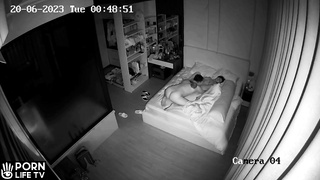 European couple have sex in their marital bed