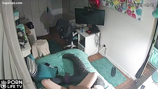 Naughty young couple have sex in their room