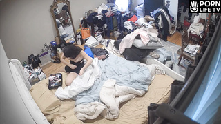 Teen American changes her clothes in her parents’ room