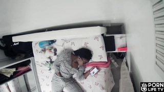 Black lesbian teen masturbates while watching TikTok