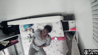 Black lesbian teen masturbates while watching TikTok