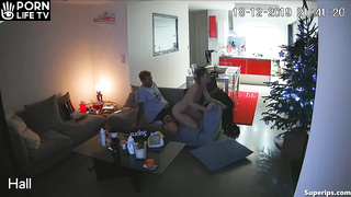 American skinny couple fucks hard on the couch