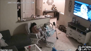 American teen mom masturbates while watching porn