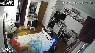 Russian teenager masturbates in her pajamas